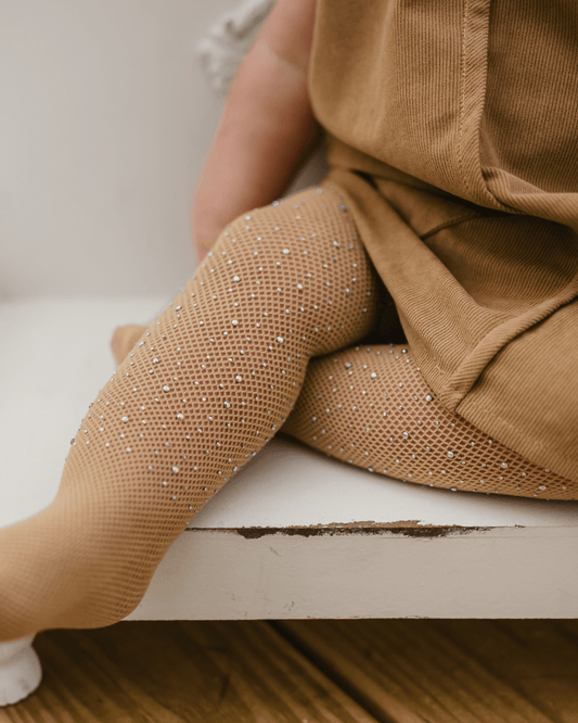 Nude Rhinestone Fishnet Tights